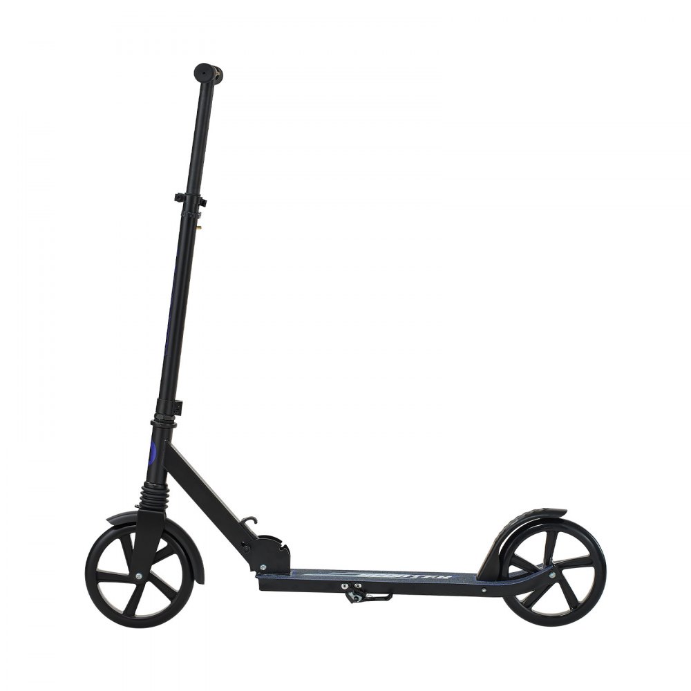 VEVOR Kick Scooter for Kids Ages 8+, Teens & Adults, 2-Wheel Toddler Scooter with Adjustable Height Handlebar, Wide Anti-Slip Deck, Foldable Lightweight for Boys & Girls up to 220 lbs, Black + Purple