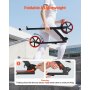 VEVOR Scooter (2 wielen) voor kinderen vanaf 8 jaar, stadsscooter/straatscooter met in hoogte verstelbaar stuur, antislip deck en lichtgewicht frame, opvouwbare step tot 100 kg, zwart + rood