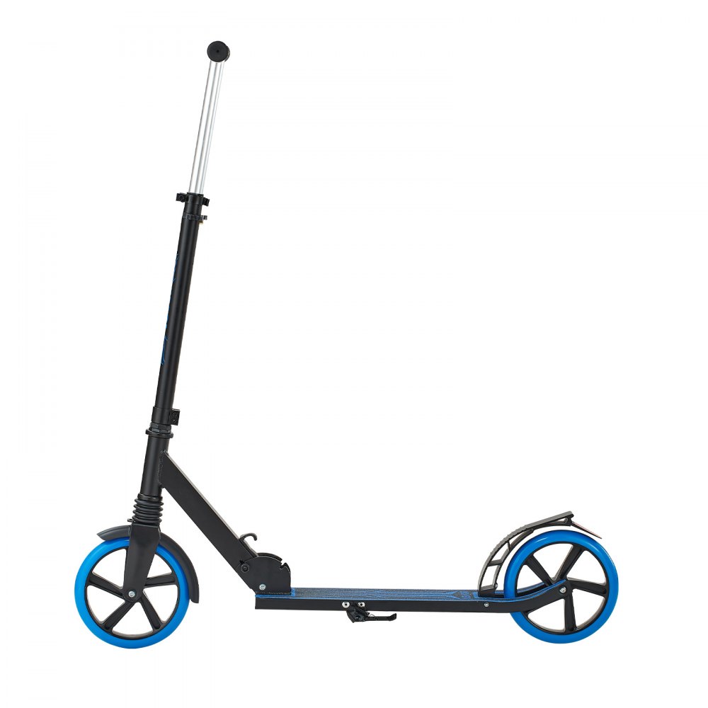 VEVOR Step (2 wielen) voor kinderen vanaf 8 jaar, stadsstep, kinderstep, straatstep met in hoogte verstelbaar stuur, antislip deck en opvouwbaar frame, step tot 100 kg, blauw