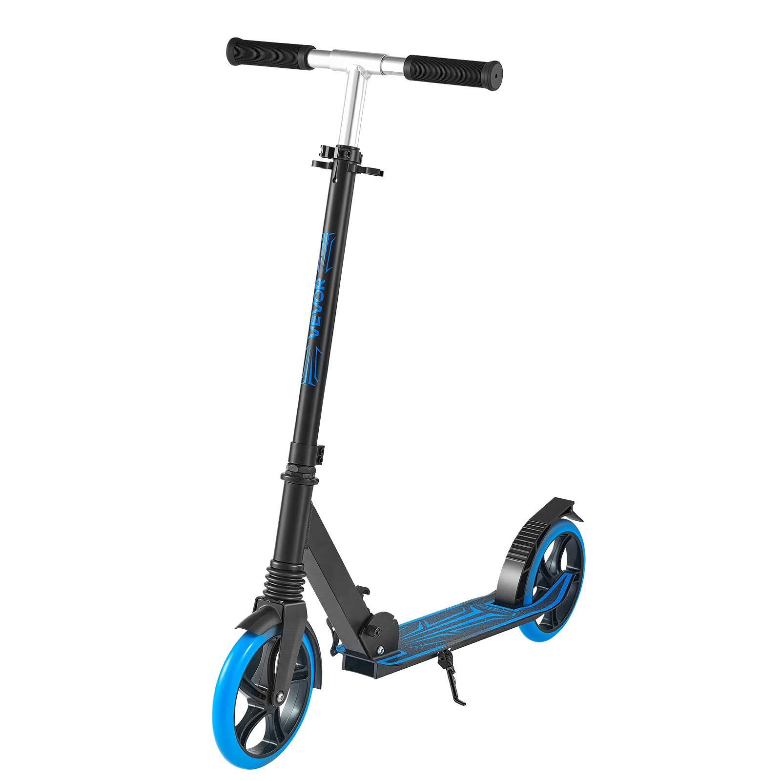 VEVOR Step (2 wielen) voor kinderen vanaf 8 jaar, stadsstep, kinderstep, straatstep met in hoogte verstelbaar stuur, antislip deck en opvouwbaar frame, step tot 100 kg, blauw