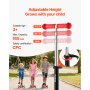 VEVOR Scooter (3 wielen) voor kinderen vanaf 3 jaar, stadsscooter voor kinderen met lichtgevende wielen, in hoogte verstelbaar stuur, antislip platform en lichtgewicht aluminium frame, step voor kinderen tot 75 kg, rood