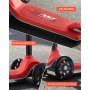 VEVOR Scooter (3 wielen) voor kinderen vanaf 3 jaar, stadsscooter voor kinderen met lichtgevende wielen, in hoogte verstelbaar stuur, antislip platform en lichtgewicht aluminium frame, step voor kinderen tot 75 kg, rood