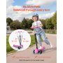 VEVOR Scooter (3 wielen) voor kinderen vanaf 3 jaar, stadsscooter voor kinderen met lichtgevende wielen, in hoogte verstelbaar stuur, antislip platform en lichtgewicht aluminium frame, step voor kinderen tot 75 kg, roze