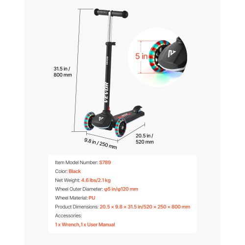 Vevor Scooter (3 wielen) voor kinderen vanaf 3 jaar