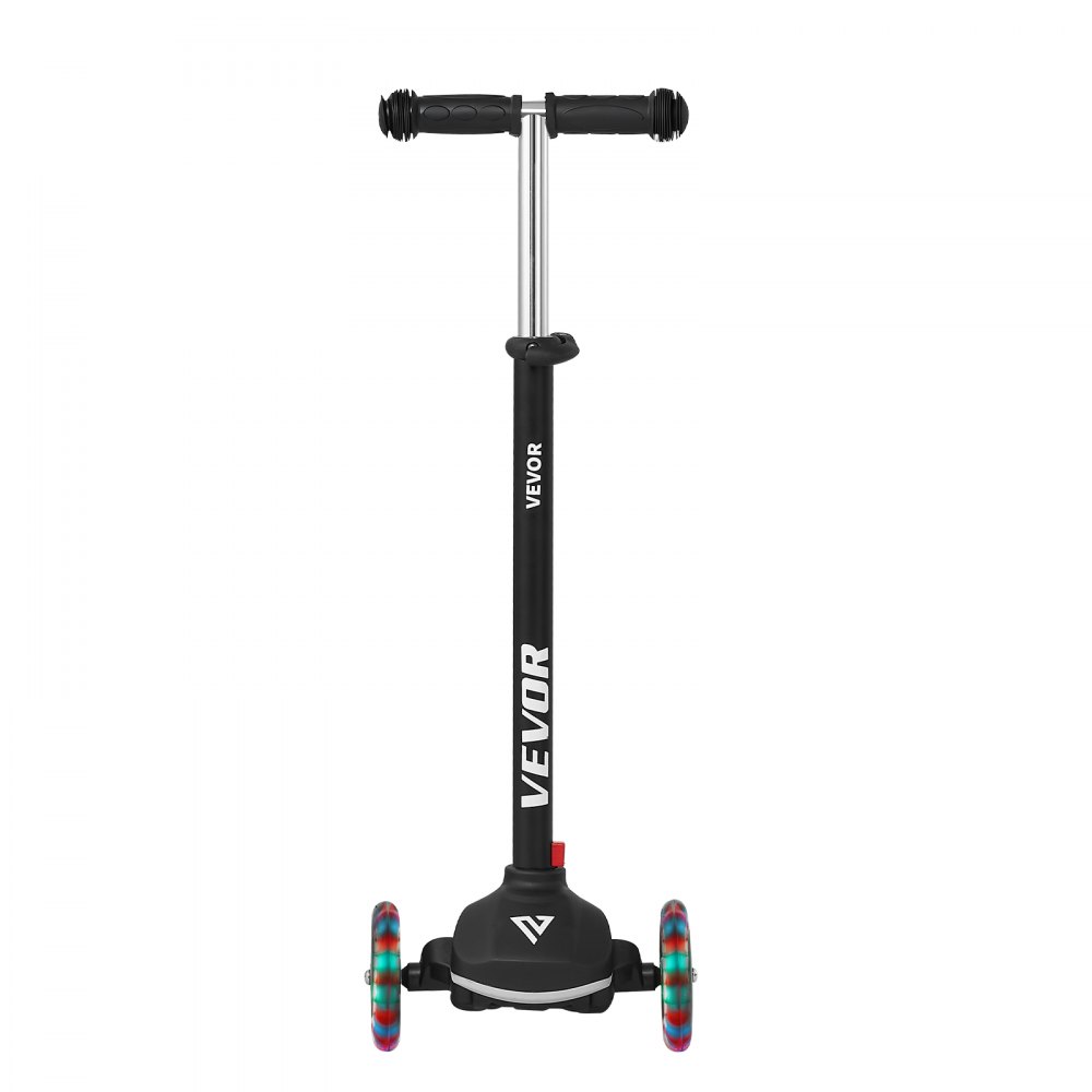 VEVOR Kick Scooter for Kids Ages 3+, 3-Wheel Toddler Scooter with Light-Up Wheels, Adjustable Height Handlebar, Wide Anti-Slip Deck, Lightweight Aluminum Frame for Boys & Girls up to 165 lbs, Black