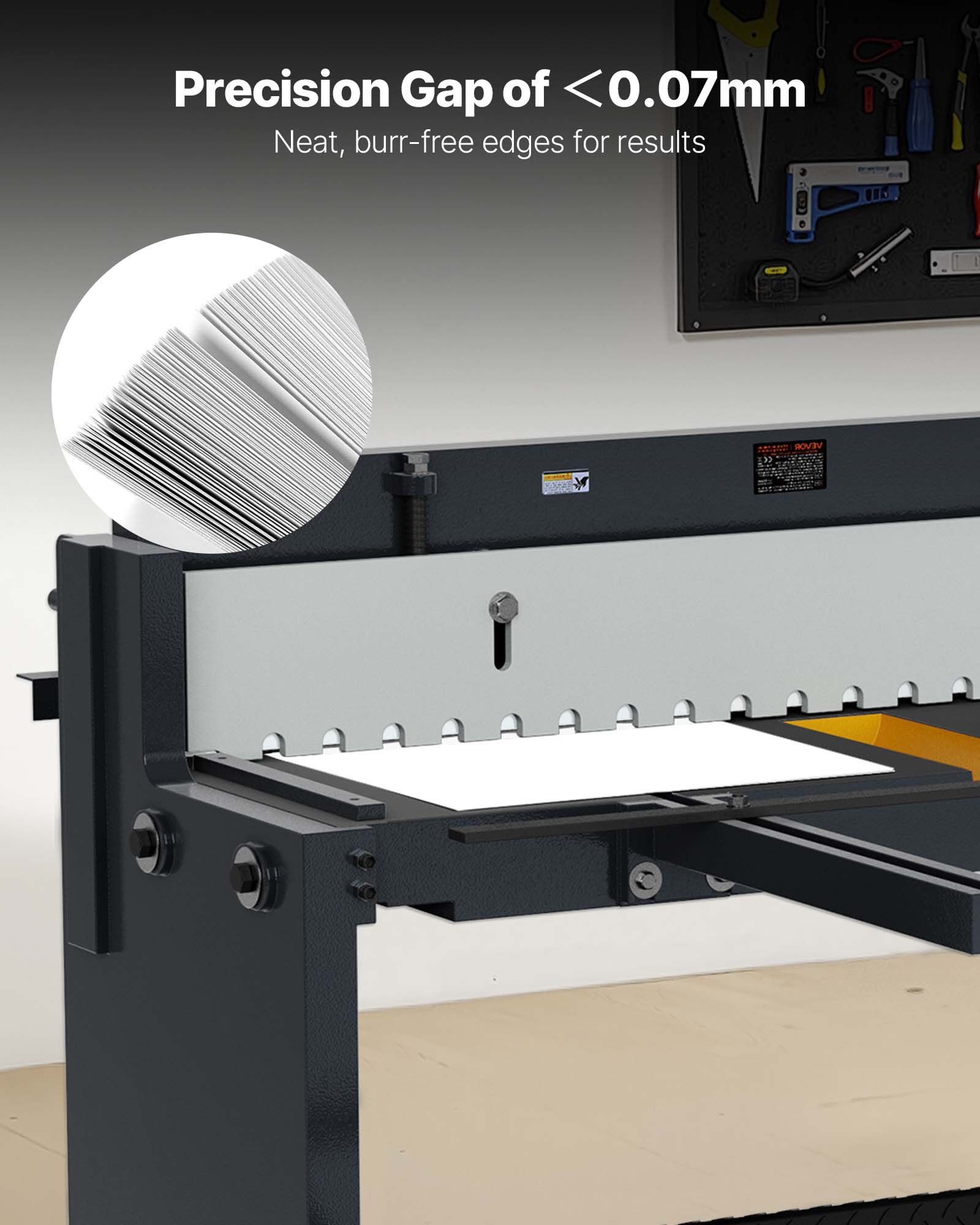 VEVOR plaatschaar, 1320 mm metaalschaar, met stalen frame, instelbare mesafstand, materiaalstops, voetpedaalbediening voor het knippen van staal, koper, wapeningsstaal en aluminium