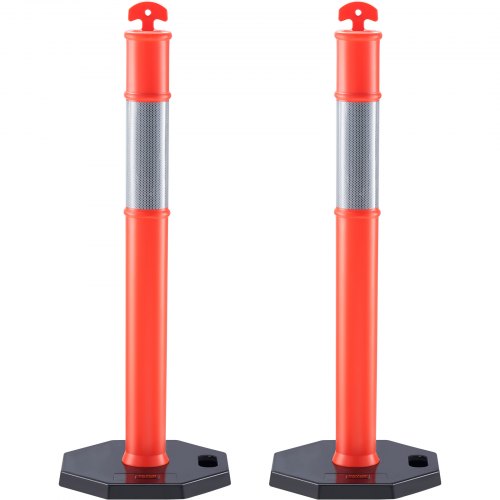 VEVOR Verkeerskegels Verkeerskegels 2 stuks 430 x 430 mm Basis Waarschuwingskegels Verkeerskegels Reflecterende waarschuwingsverkeerskegels Wegafzetpaaltjes Veiligheidspaaltjes Rood