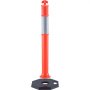 VEVOR Traffic Delineator Post Cones, 2 Pack, Traffic Safety Delineator Barrier with 16.93 x 16.93 in Rubber Base, for Traffic Control Warning Outdoor Indoor Use Parking Lot Construction Caution Roads