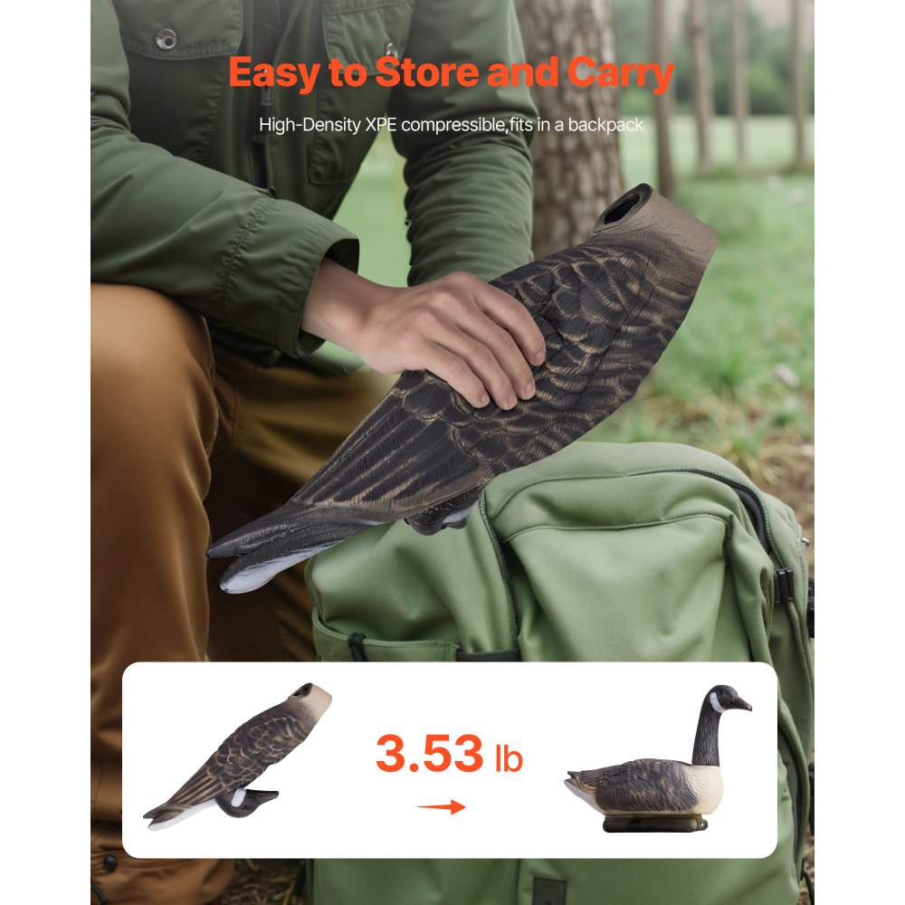 VEVOR Canada Goose Decoy (6-pack) Kunstmatige ganzen voor de jacht op watervogels in de buitenlucht, drijvende gans van plastic met ultrarealistische verflaag, voor zwembad, vijver en tuindecoratie
