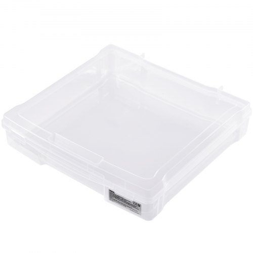 VEVOR Aufbewahrungsbox Für Scrapbook-Papier – 6er-Set, Stapelbare Kunststoffboxen (36x36 Cm), Mit Doppelriegel, Durchsichtig – Ideal Für