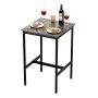 VEVOR Bar Table, Sturdy Metal Frame High Top Pub Table, Small Kitchen Dining, Cocktail Coffee Counter Bar Height Desk, Easy to Assemble, 24x24x36 in, for Living Room Party, Rustic Brown and Black