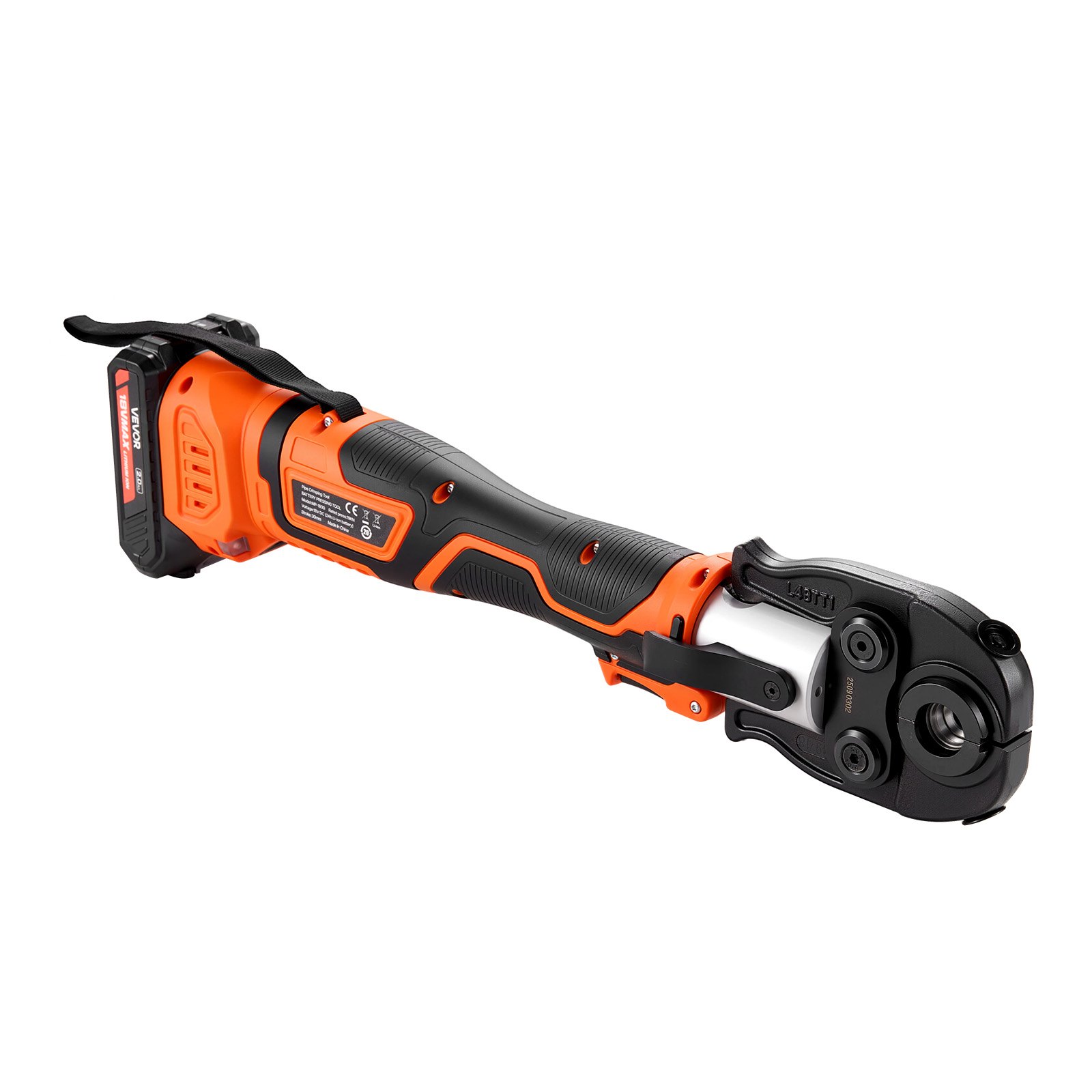 VEVOR Cordless Pipe Press Tool Kit, 18V Electric Pipe Crimping Tool for PEX & Aluminum-Plastic Tubes - with TH16 TH20 TH26 TH32 Press Jaws, 2pcs 2AH Batteries, Fast Charger & Carrying Case