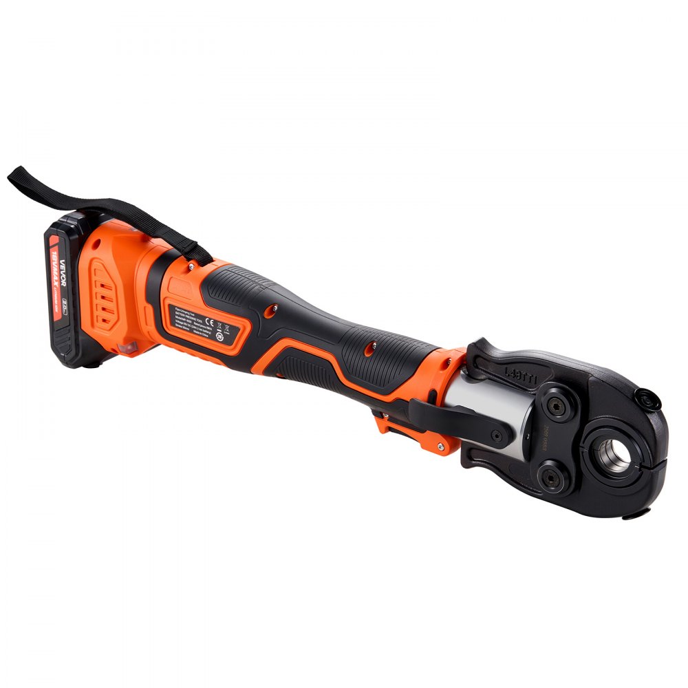 VEVOR Cordless Pipe Press Tool Kit, 18V Electric Pipe Crimping Tool for PEX & Aluminum-Plastic Tubes - with U16, U20, U25, U32 Press Jaws, 2pcs 2AH Batteries, Fast Charger & Carrying Case