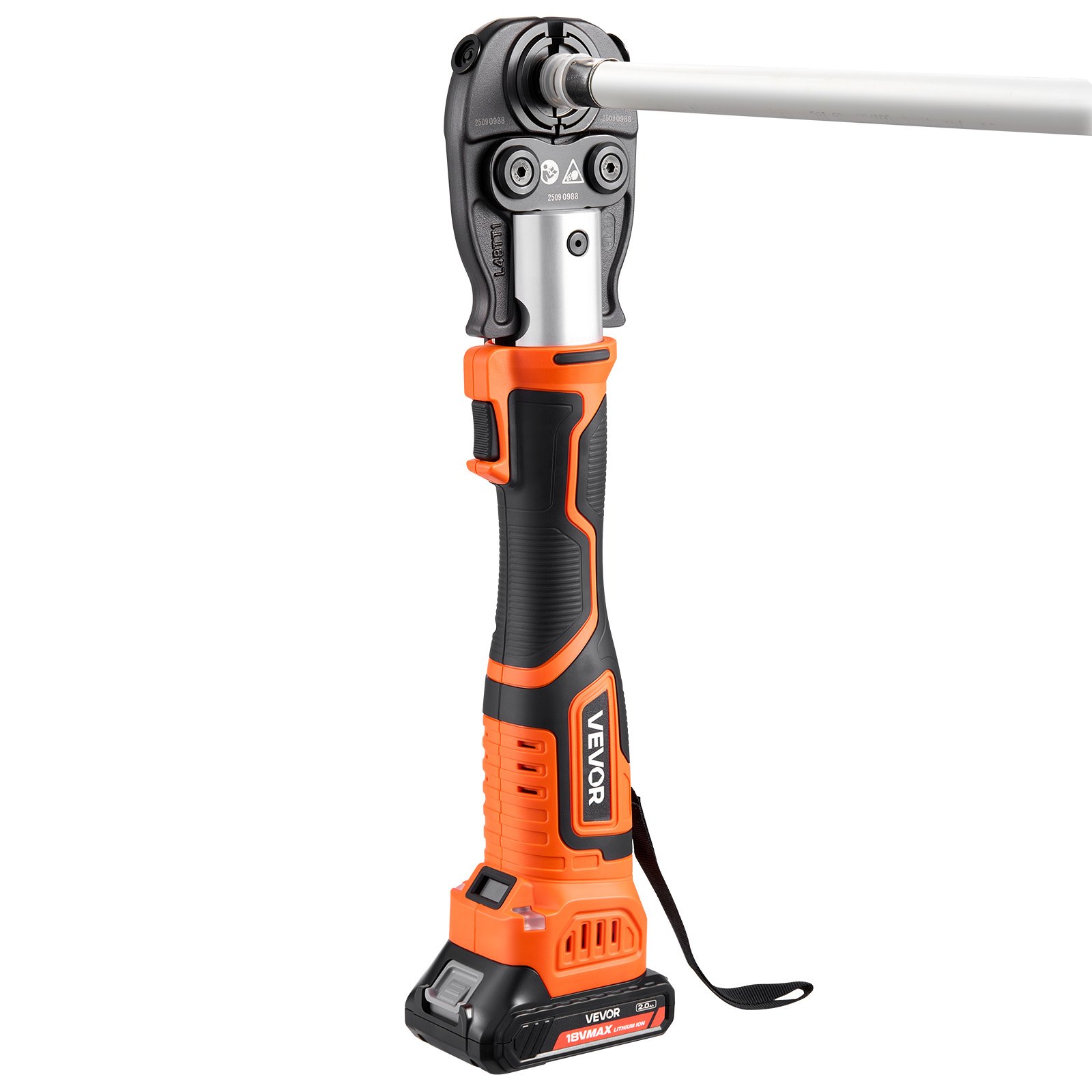 VEVOR Cordless Pipe Press Tool Kit, 18V Electric Pipe Crimping Tool for PEX & Aluminum-Plastic Tubes - with U16, U20, U25, U32 Press Jaws, 2pcs 2AH Batteries, Fast Charger & Carrying Case
