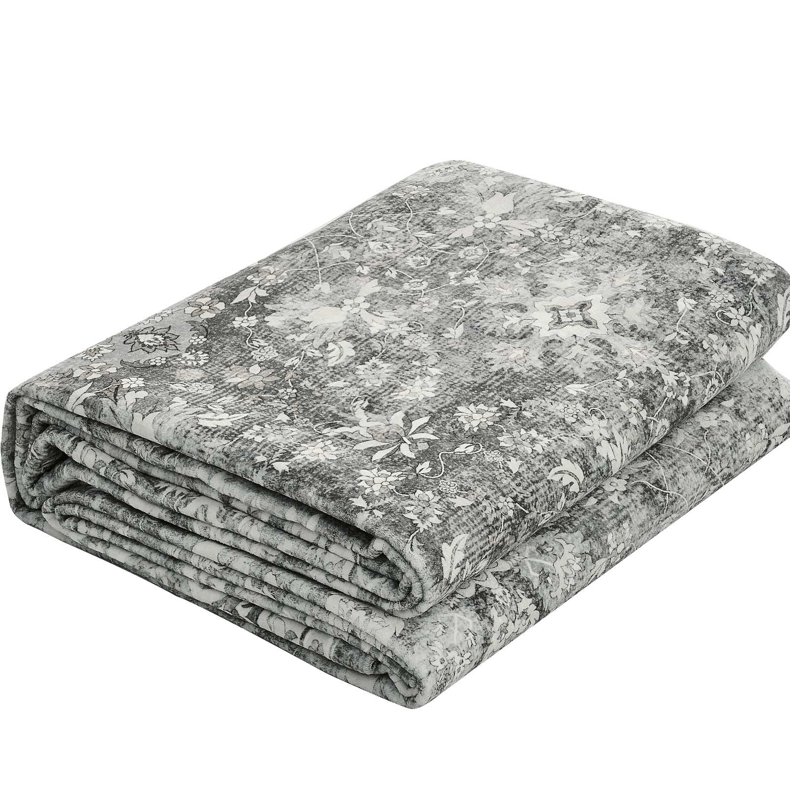 VEVOR Vloerkleed, 2439x3048 mm, kortpolig, wasbaar vloerkleed voor in de woonkamer, antislip, vintage stijl binnenmat voor slaapkamer, woonkamer, kinderkamer, hal, kantoor, grijs