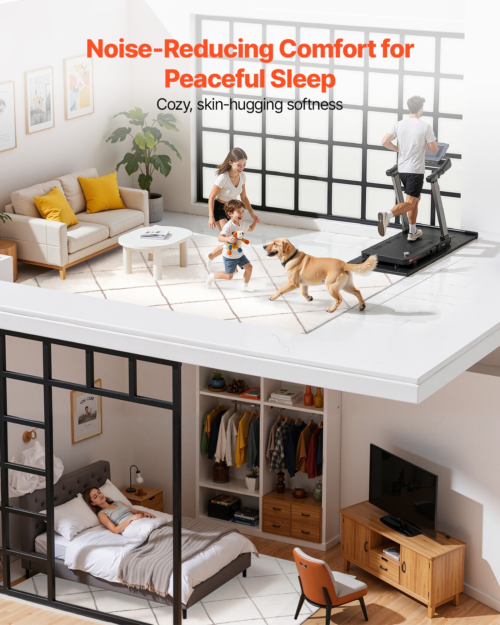 VEVOR Indoor Plush Area Rugs, 8 x 10 ft Plush Carpet, Area Rugs Furry with Long Plushs Pile, Thick & Durable High-Pile Rug for High-Traffic Areas, Bedroom, Non-Shedding & Non-Slip Backing, Beige