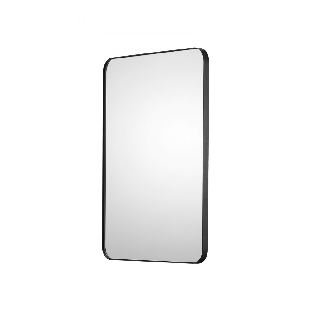 VEVOR Wall Mounted Makeup Mirror, 0.15" Thick, 22" x 30" Mirror with Aluminium Alloy Frame & Explosion-Proof Film, Scratch-Resistant Mirror with Z-Shaped Bracket, Fit for Bathroom/Bedroom/Living Room