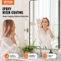 VEVOR Wall Mounted Makeup Mirror, 0.15" Thick, 30" x 40" Mirror with Aluminium Alloy Frame & Explosion-Proof Film, Scratch-Resistant Mirror with Z-Shaped Bracket, Fit for Bathroom/Bedroom/Living Room