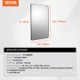 VEVOR Square Wall Mounted Mirror 36" x 48" Mirror with Aluminium Alloy Frame