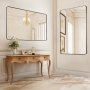 VEVOR Wall Mounted Makeup Mirror, 0.15" Thick, 36" x 48" Mirror with Aluminium Alloy Frame & Explosion-Proof Film, Scratch-Resistant Mirror with Z-Shaped Bracket, Fit for Bathroom/Bedroom/Living Room