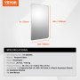 VEVOR Wall Mounted Makeup Mirror, 0.15" Thick, 36" x 48" Mirror with Aluminium Alloy Frame & Explosion-Proof Film, Scratch-Resistant Mirror with Z-Shaped Bracket, Fit for Bathroom/Bedroom/Living Room