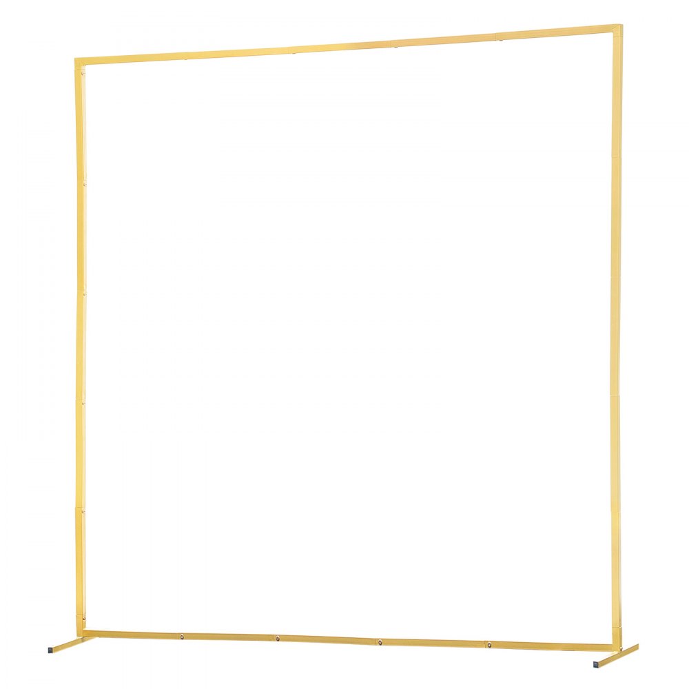 VEVOR Boog Achtergrondstandaard, 2x2 m, Trouwboog, Vierkant, Goudkleurige Metalen Achtergrondstandaard voor Bruiloften, Verjaardagsfeesten, Afstudeerfeesten, Vakantie en Ceremoniedecoraties