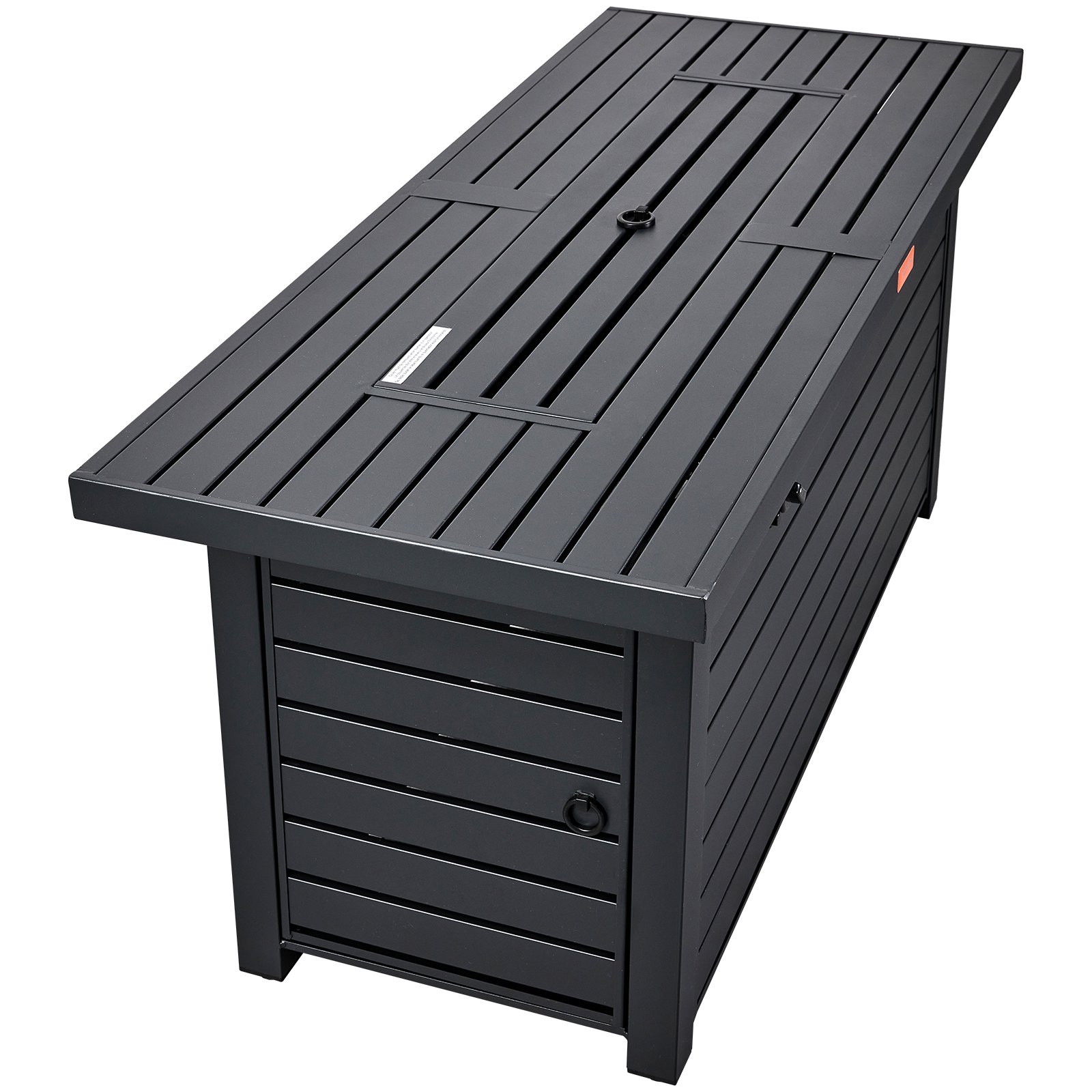 VEVOR buiten vuurtafel 137cm gashaard koolstofstalen vuurschaal gashaard 137x56x63cm incl. stalen deksel windscherm regenscherm 9L propaantank voor 9 uur vuurtafel voor terrastuin