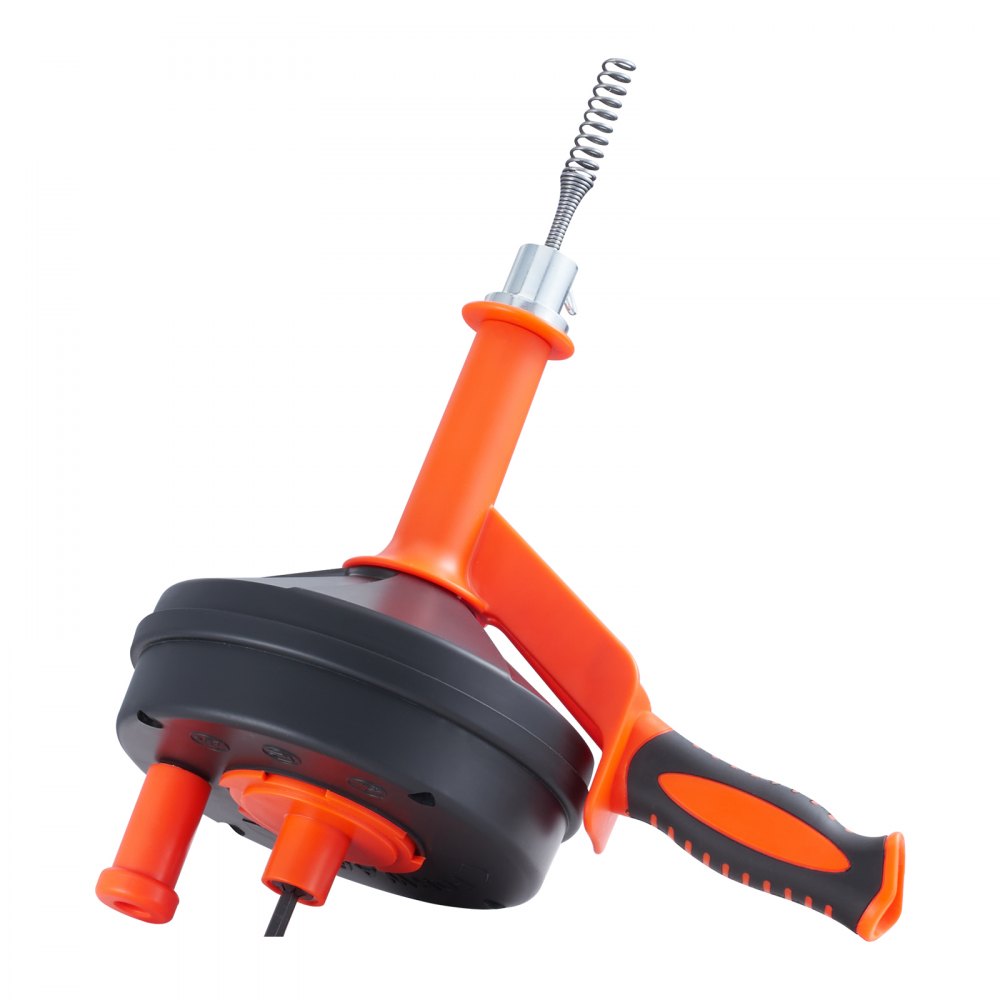 VEVOR Drain Auger 25Ft, Plumbing Snake with Drill Attachment, Plumbers Snake Drain Clog Remover for Kitchen Bathroom Shower Sink with Protective Hose and Gloves