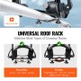 VEVOR kayak roof rack with easy installation, universal fit for round and flat bars, all in black.