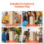 VEVOR Tumbling Timber Toy, 54 Blocks Tumble Tower Blocks Game, Pine Wood Tumbling Tower Game with Storage Crate, Multiple Ways to Play Wooden Stacking Game, Tumble Tower Family Game for Indoor/Outdoor