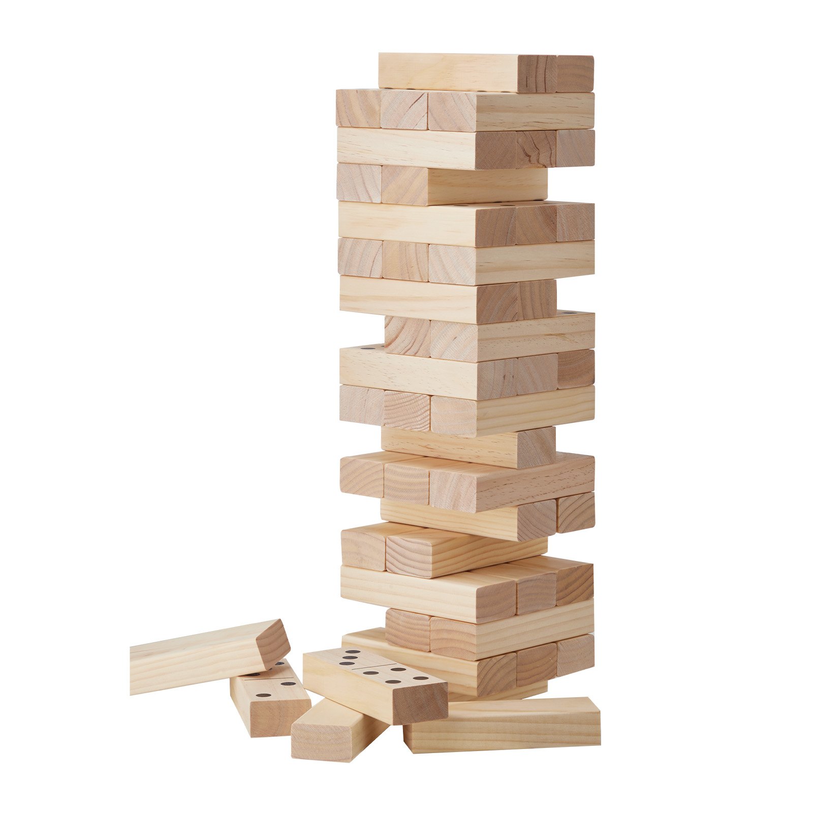 VEVOR Tumbling Timber Toy, 54 Blocks Large Tumble Tower Blocks Game, Pine Wood Tumbling Tower Game with Carry Bag and Scoreboard, Wooden Stacking Game, Tumble Tower Family Games for Indoor/Outdoor