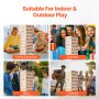 VEVOR Tumbling Timber Toy, 60 Blocks Giant Tumble Tower Blocks Game, Pine Wood Tumbling Tower Game with Carry Bag and Scoreboard, Wooden Stacking Game, Tumble Tower Family Games for Indoor/Outdoor