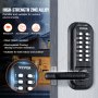 VEVOR Mechanical Keyless Door Lock, 14 Digit Keypad, Double Sided Embedded Door Lock Set for Outdoor Gates with Keypad and Handle, Waterproof Zinc Alloy, Easy to Install