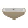 VEVOR Undermount Bathroom Sink, 20.87 x 14.76 Inch Rectangular White Ceramic Vessel Sink with Overflow Hole, Under Counter Drop in Modern Lavatory Vanity Bath Wash Bowl Basin, Rectangle Small Space