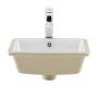 VEVOR Undermount Bathroom Sink, 15.75 x 12.01 Inch Rectangular White Ceramic Vessel Sink with Overflow Hole, Under Counter Drop in Modern Lavatory Vanity Bath Wash Bowl Basin, Rectangle Small Space
