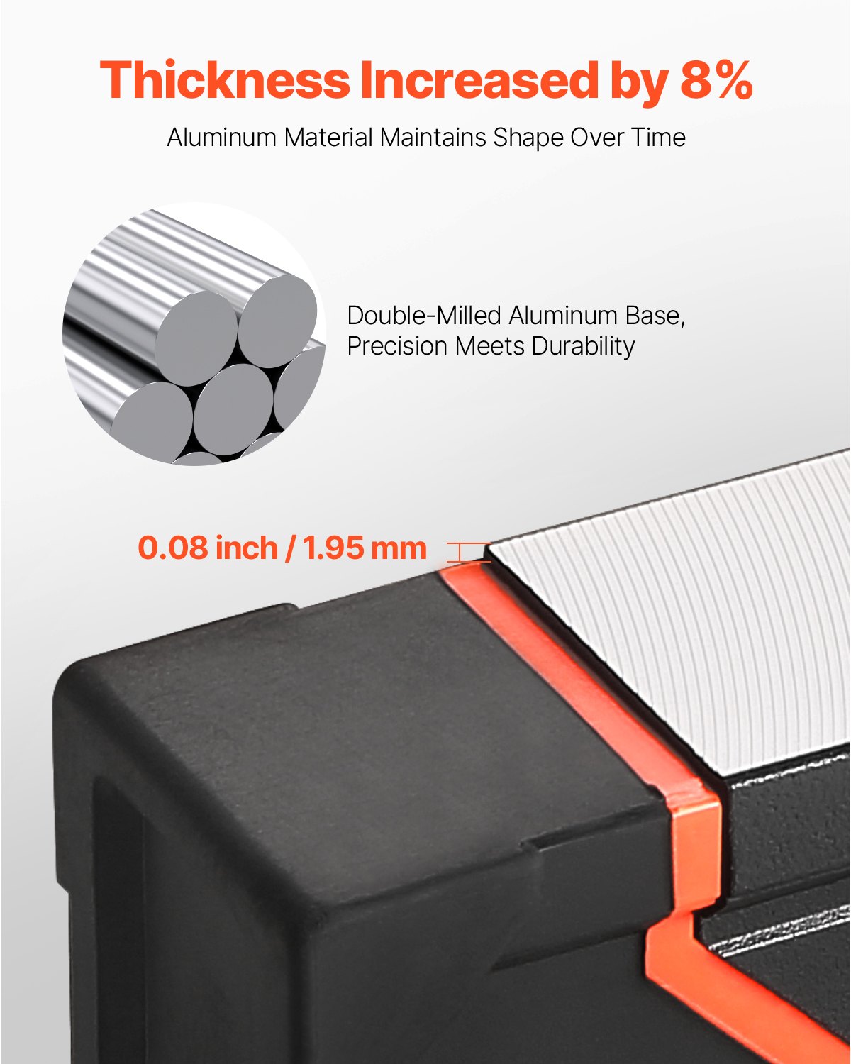 VEVOR 6-delige waterpasset, 200/120/80/60/40/25 cm waterpasset, liniaal voor 45/90/180 graden, meetinstrument van aluminiumlegering (alleen 25 cm heeft een magneet)