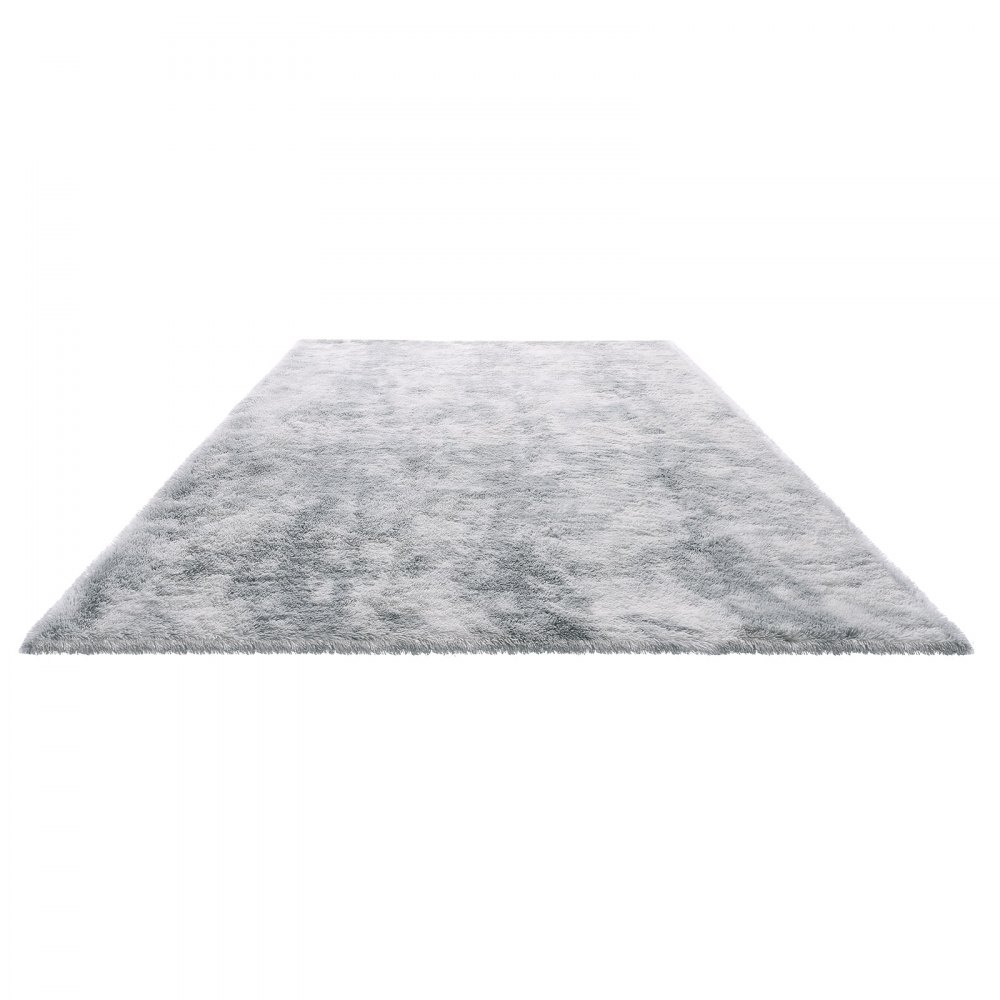 VEVOR Indoor Plush Area Rugs, 9 x 12 ft Soft Plush Carpet, Furry Shag Area Rugs for Living Room, Bedroom, Modern Home Decor Aesthetic Long-Pile Rug, Non-Shedding, Slip-Resistant, Tie-Dye Light Gray