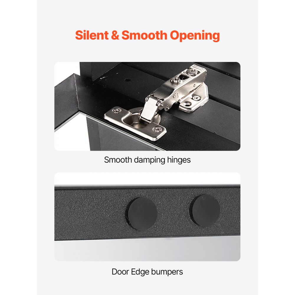 VEVOR Spiegelmedicijnkast (662 x 135 x 762 mm) voor badkamer met 2 deuren en 7 spiegels, ingebouwd en aan de muur bevestigd, aluminium frame, badkamerkast