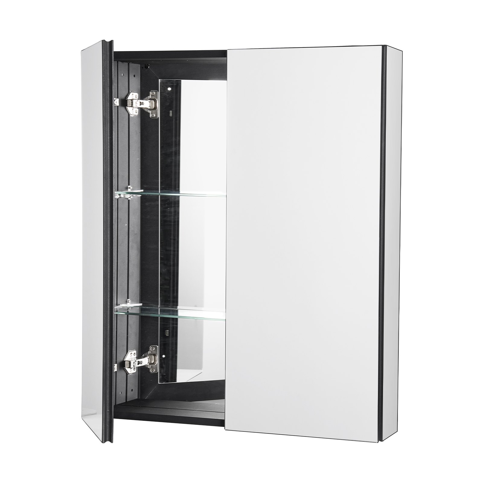 VEVOR Spiegelmedicijnkast (662 x 135 x 762 mm) voor badkamer met 2 deuren en 7 spiegels, ingebouwd en aan de muur bevestigd, aluminium frame, badkamerkast