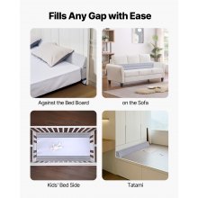 VEVOR Bed Gap Filler Wigkussen 0-177,8 mm Matraswig 1525x152x152 mm
