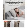 VEVOR Bed Wedge Pillow for Headboard, King Size, 72"x10"x6" Bed Gap Filler, Fill 0-7" Gap Between Headboard and Mattress, 25D Foam Mattress Wedge Headboard Pillow with Side Pocket, for Backrest, Gray