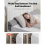 VEVOR Bed Wedge Pillow for Headboard, King Size, 76"x6"x4.5" Bed Gap Filler, Fill 0-4" Gap Between Headboard and Mattress, 25D Foam Mattress Wedge Headboard Pillow with Side Pocket, for Backrest, Gray