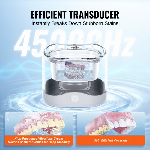 Ultrasoon Reinigingsapparaat,45000 Hz Ultrasoon Reiniger met 4 UV-lampen, Ultrasoonreiniger met 4 programma's, 200 ml - voor kunstgebitten, aligners, tandenborstelkoppen en sieraden,Ultrasonic (Zwart