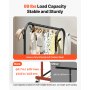 VEVOR Clothes Rack, Rolling Clothing Garment Rack with Hanging Rod and Side Hooks, 3 Storage Shelves, 45 kg Load Capacity, Heavy Duty Carbon Steel Clothing Racks for Bedroom, Laundry, Living Room