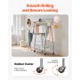VEVOR Clothes Rack, Rolling Clothing Garment Rack with 2 Hanging Rods and Storage Basket, 150 kg Load Capacity, Extendable Carbon Steel Clothing Racks with Wheels for Bedroom, Laundry, Living Room