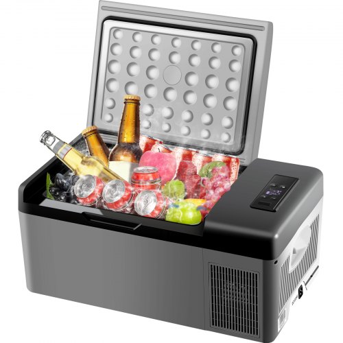 VEVOR Draagbare Auto Koelkast 15L Draagbare Elektrische Koelbox 45W Auto Vriezer Koelkast met Nauwkeurig Bedieningspaneel Geschikt voor Buitenactiviteiten zoals Picknicks, Kamperen, Reizen, enzovoort