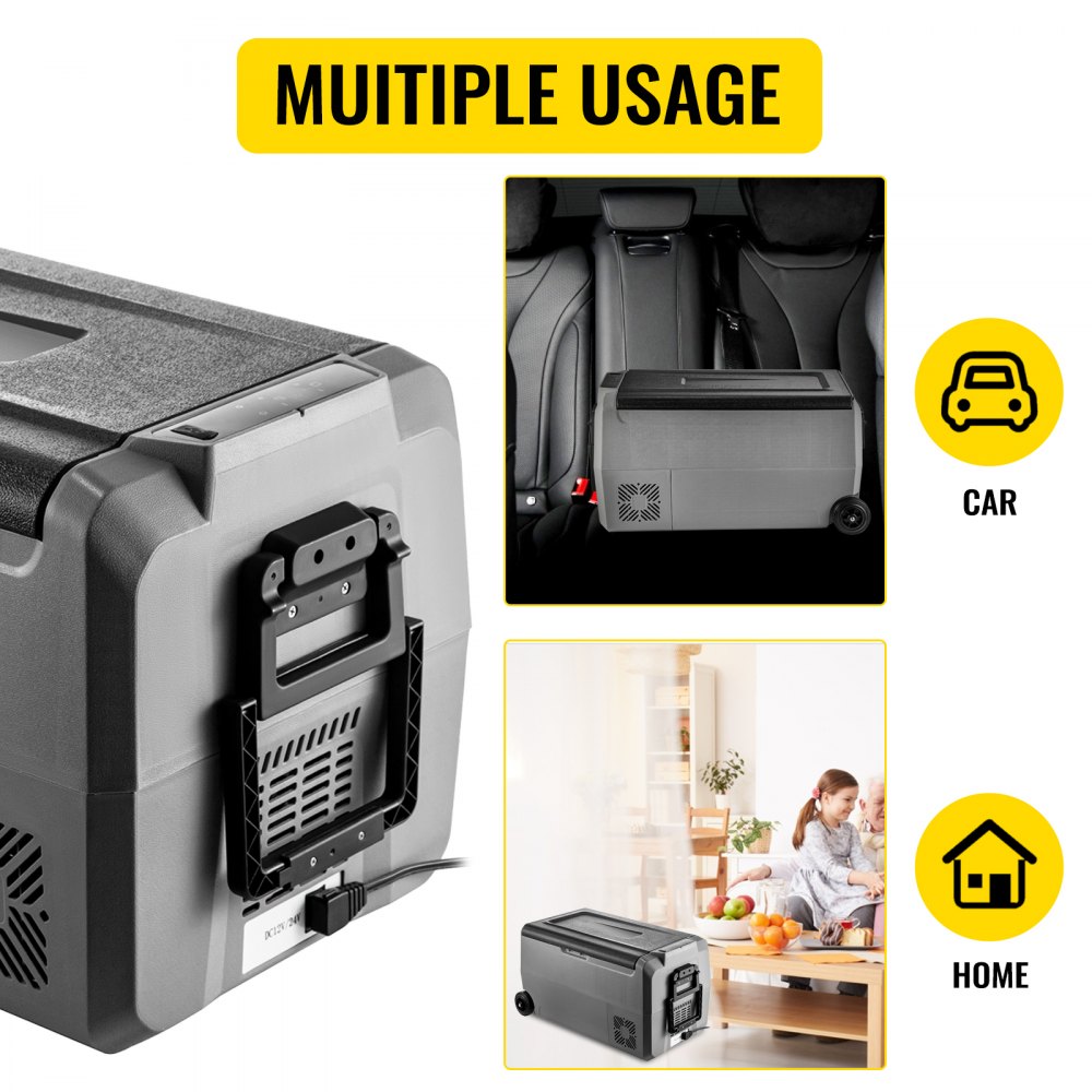 VEVOR Draagbare Auto Koelkast 45W Draagbare Elektrische Koelbox 36L Auto Vriezer Koelkast met Nauwkeurig Bedieningspaneel Geschikt voor Buitenactiviteiten zoals Picknicks, Kamperen, Reizen, enzovoort