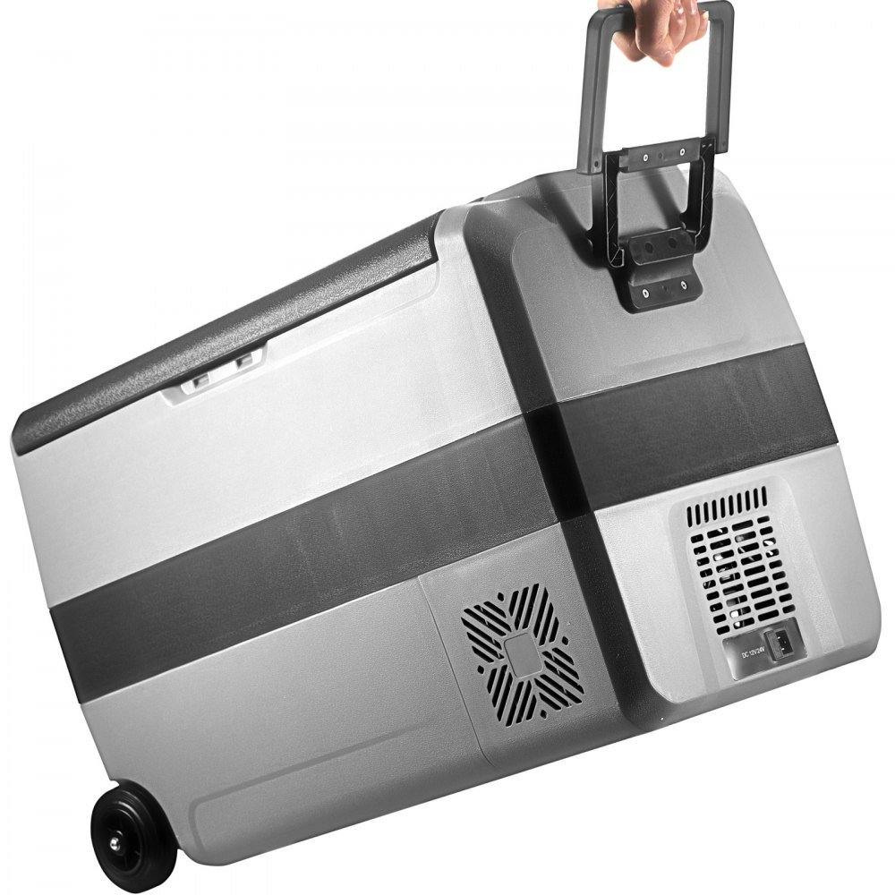 VEVOR Draagbare Auto Koelkast 50L Draagbare Elektrische Koelbox Grijs en Zwart Auto Vriezer Koelkast uit ABS-kunststof Geschikt voor Buitenactiviteiten zoals Picknicks, Kamperen, Reizen, enzovoort
