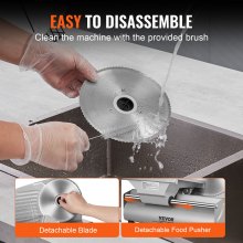 VEVOR Thuisgebruik Vleessnijder 180W 80-120 RPM Elektrische Snijmachine Voedselsnijder met SUS420 Messen 0-15mm Verstelbare Dikte voor Vlees, Kaas etc.