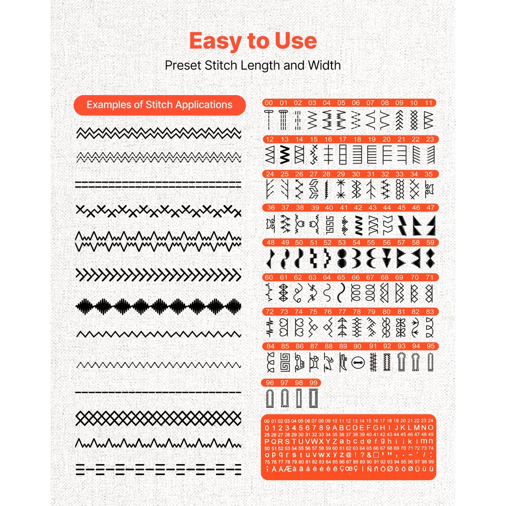 VEVOR Geautomatiseerde naaimachine met 200 steektoepassingen, LED-scherm, pedaal en LED-lampje, robuust metalen frame, digitale naaimachine met krachtige motor voor knutselen en repareren, wit
